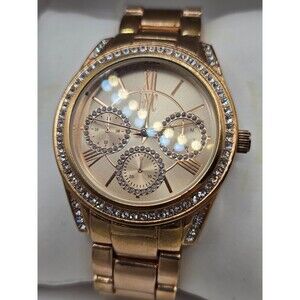 Inc. Rose Gold 40mm Rhinestones Ladies' Watch.